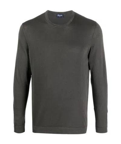 Drumohr Crew-neck Long-sleeved Top In Black