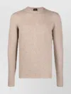 Drumohr Beige Long Sleeves Knitted Sweater In Brown