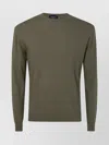 Drumohr Long Sleeves Round Neck Sweater In Green