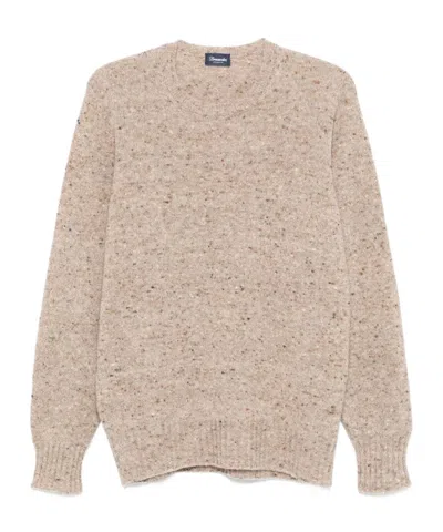 Drumohr Crew-neck Long-sleeves Sweater In Nude
