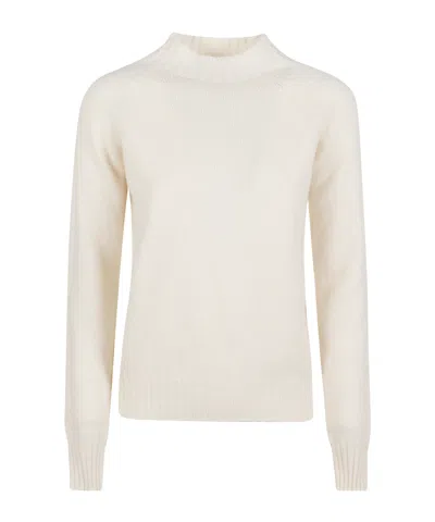 Drumohr Crew Neck Long-sleeved Sweater In White
