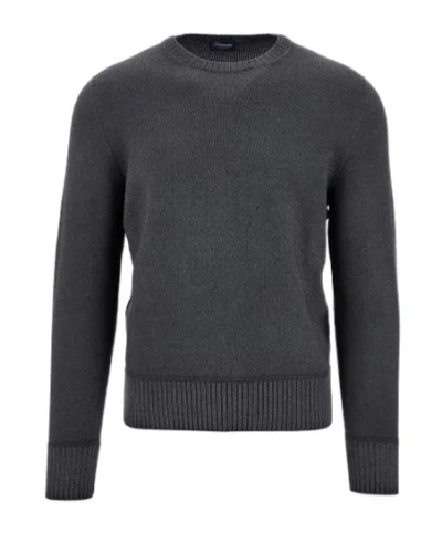 Drumohr Crew-neck Merino Jumper In Black