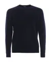 Drumohr Crew Neck Ribbed Detail Jumper In Black