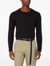 Drumohr Wool Sweater With Long Sleeves And Ribbed Texture In Black