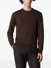 Drumohr Crew Neck Knit Sweater Long Sleeves In Brown