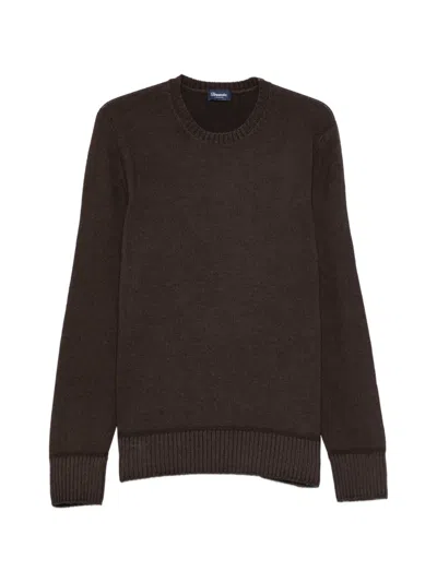 Drumohr Crew-neck Sweater In Brown