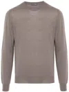 Drumohr Crew-neck Merino Wool Jumper In Brown