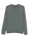 Drumohr Cashmere Crew-neck Sweater With Ribbed Details In Gray