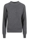 Drumohr Ribbed Cuff Knit Sweater With Soft Texture In Gray