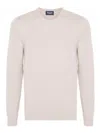 Drumohr Ribbed Texture Long Sleeve Crew-neck Sweater In Grey