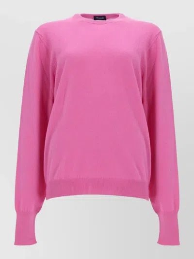 Drumohr Crew Neck Sweater Long Sleeve Design In Pink
