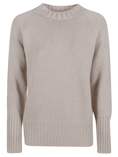 Drumohr Knit Sweater With Raglan Sleeves And Ribbed Hem In Gray