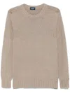 Drumohr Crew Neck Knitted Sweater In Neutrals