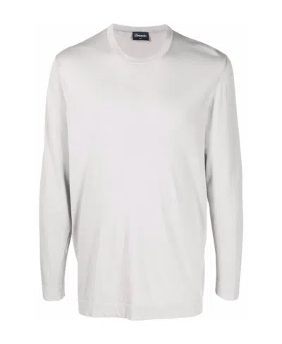 Drumohr Crew Neck Sweatshirt In White