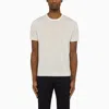 Drumohr Crew Neck T-shirt In Milky White Cotton