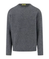 Drumohr Soft Textured Crewneck Sweater With Ribbed Cuffs In Gray