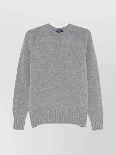 Drumohr Crew Neck Wool Sweater In Grey