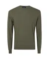 Drumohr Long Sleeves Round Neck Sweater In Green
