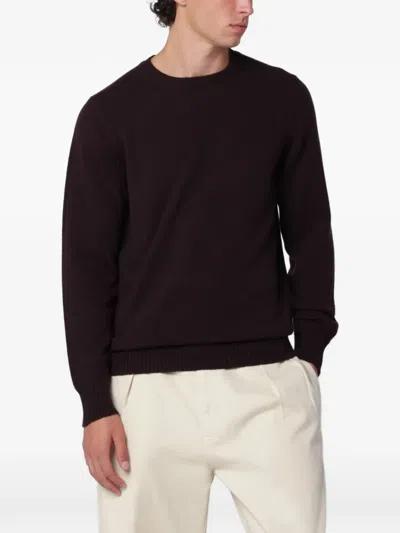 Drumohr Crew-neck Long-sleeve Sweater In Brown