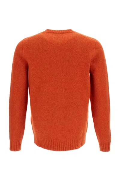 Drumohr Crewneck Raglan Sweater In Vibrant Jersey-knit Wool In Orange