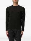 Drumohr Crewneck Speckled Sweater In Black