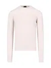 Drumohr Ribbed Crewneck Sweater With Soft Texture In Cream