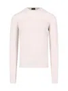 Drumohr Ribbed Crewneck Sweater With Soft Texture In Crema