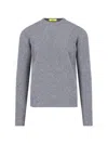 Drumohr Ribbed Crewneck Sweater With Long Sleeves In Gray