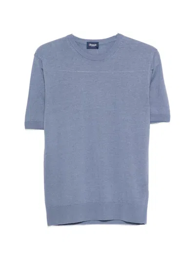 Drumohr Crew-neck T-shirt In Blue