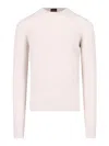 Drumohr Ribbed Crewneck Sweater With Soft Texture In White