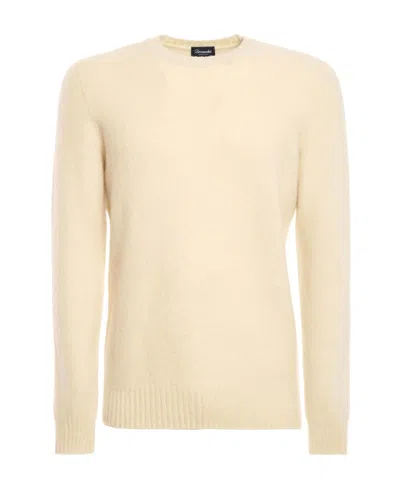 Drumohr Lambswool Crewneck In Blanco