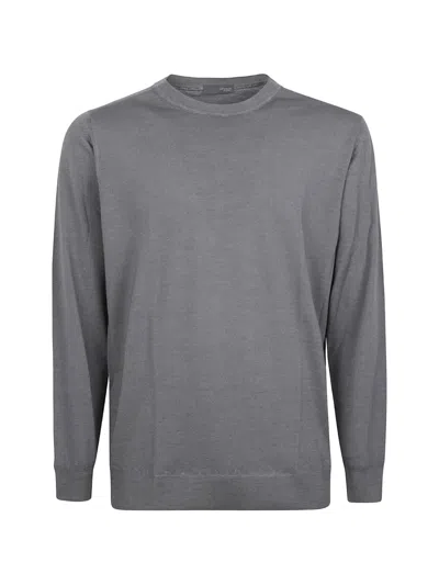 Drumohr Crew-neck Wool Sweater In Gray