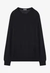 Drumohr Crewneck Wool Sweater In Blue