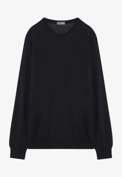 Drumohr Crewneck Wool Sweater In Blue
