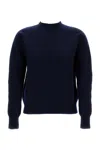 Drumohr Blue Plain Wool Crewneck Sweater In Blue