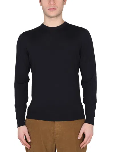 Drumohr Cross-neck Wool T-shirt For Men In Multicolour