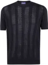 Drumohr Short Sleeves Round Neck T-shirt In Black  