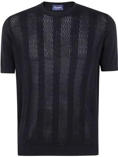 DRUMOHR SHORT SLEEVES ROUND NECK T-SHIRT,D1Z300PT 690 BLACK