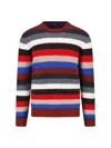 Drumohr Multicolor Striped Crew Neck Sweater In Multi