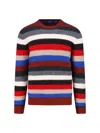 Drumohr Multicolor Striped Crew Neck Sweater In Multi