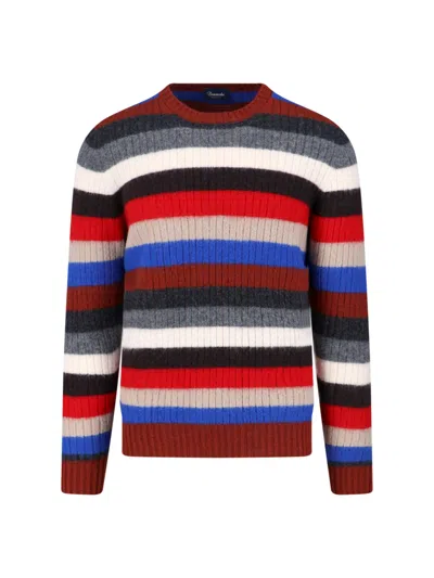 Drumohr Multicolor Striped Crew Neck Sweater