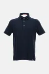 Drumohr Dark Blue Button Down Polo Shirt In Black