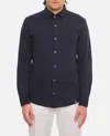 Drumohr Piquet Shirt With Button-down Collar And Tailored Fit In Black