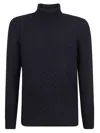 Drumohr Man Turtleneck Midnight Blue Size 48 Lambswool In Dark Blue
