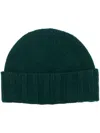Drumohr Turn-up Cashmere Beanie In Dark Green