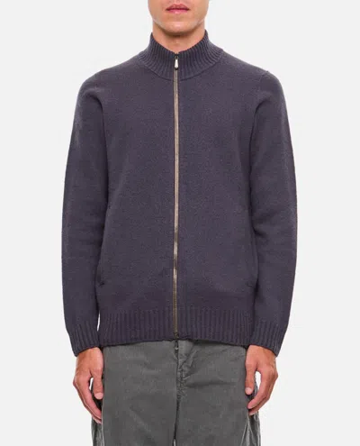 Drumohr Dark Grey Zip Cardigan