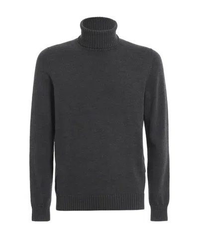 Drumohr Roll-neck Knit Jumper In Gray