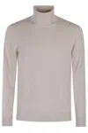 Drumohr Man Turtleneck Off White Size 44 Merino Wool In Cenere