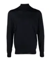 Drumohr High Neck Merino Wool Sweater In Black