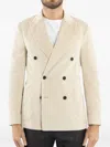 Drumohr Double-breasted Corduroy Jacket In Neutral